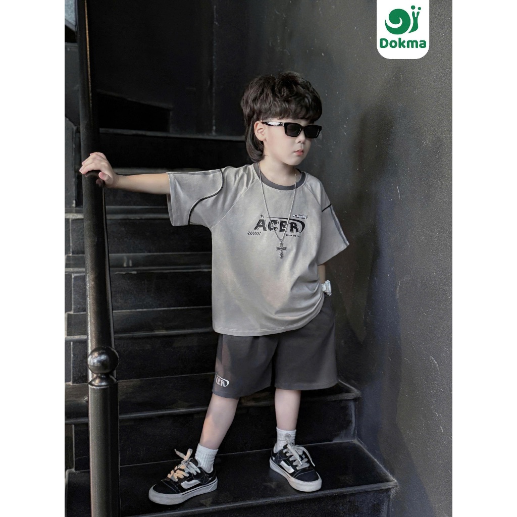 Dokma (13-28kg) ชุดเสื้อแขนสั้นเด็ก oversize ผ้าคอตตอน Baby short-sleeve clothes oversize 3Y/ 4Y/ 5Y