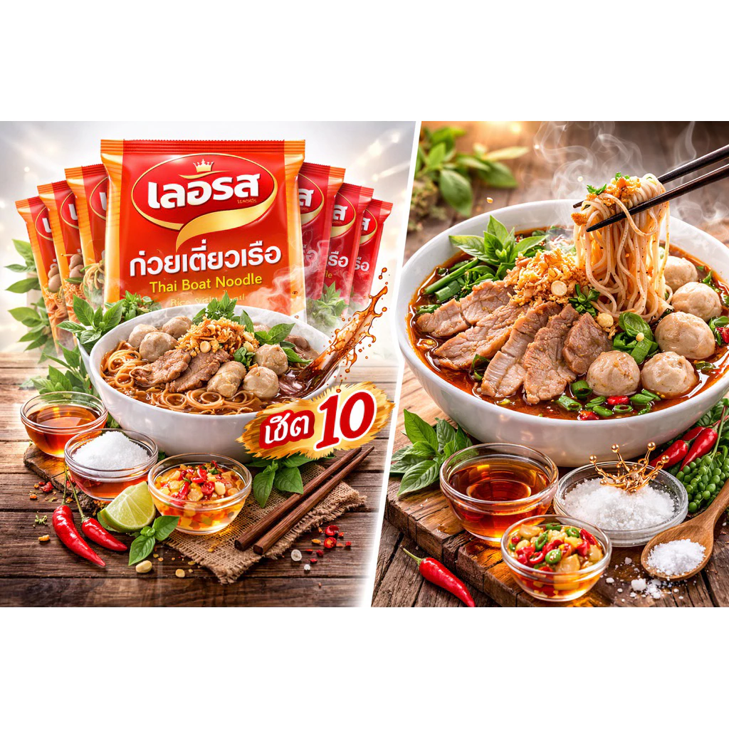 <เซต 10>เตี่ยวเรือ เลอรส น้ำซุบเข็มข้น พร้อมส่ง ทานได้ทุกวัย