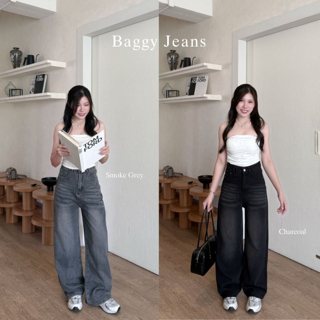 Beberlin กางเกงยีนส์ ขากระบอกใหญ่ ทรงแบ็คกี้ รุ่น Baggy Jeans / No : 1007 รูปที่ 2