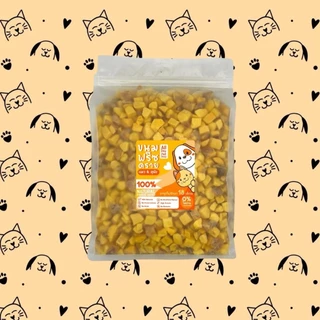 All dayโปรแพ็คคู่ 500+500 อกไก่เต๋า หน้าอกไก่ชิ้น อกเป็ด แซลมอน ไข่แดงหญ้าแมว ตับไก่ กุ้งคริลล์ แซลมอนอบแห้ง ฟรีซดรายแมว