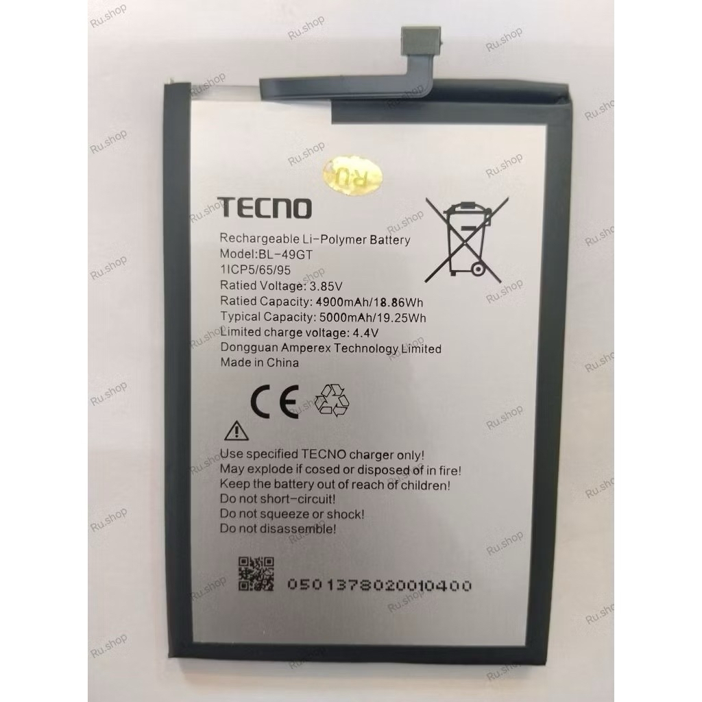 แบตเตอรี่ Tecno Camon 19 Neo / CH6i / Spark 9 Pro / Spark 9T / KH6 / KH7 / KH7N Battery BL-49GT 5000