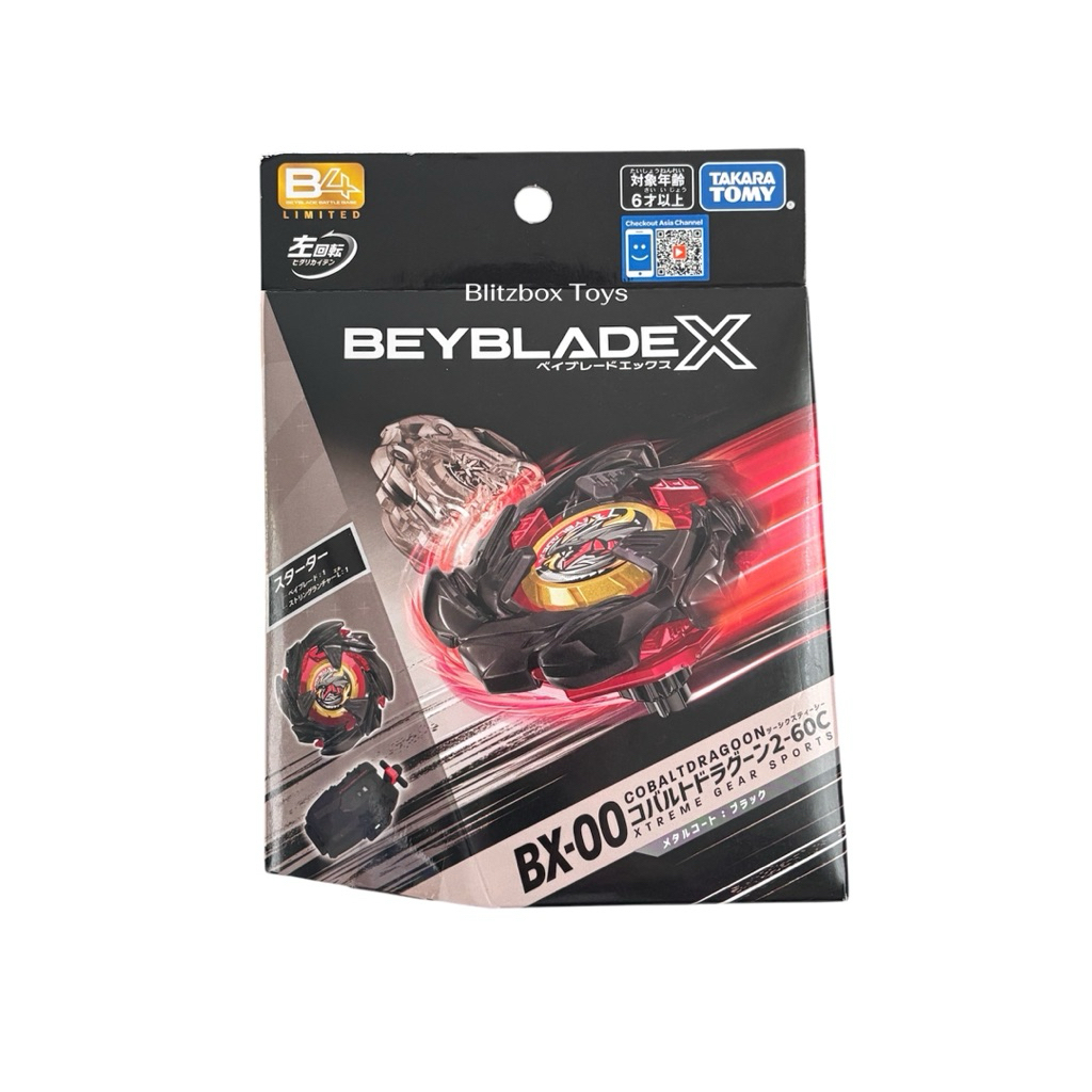 Takara Tomy Beyblade X - BX-00 Cobalt Dragoon 2-60 C - Black color