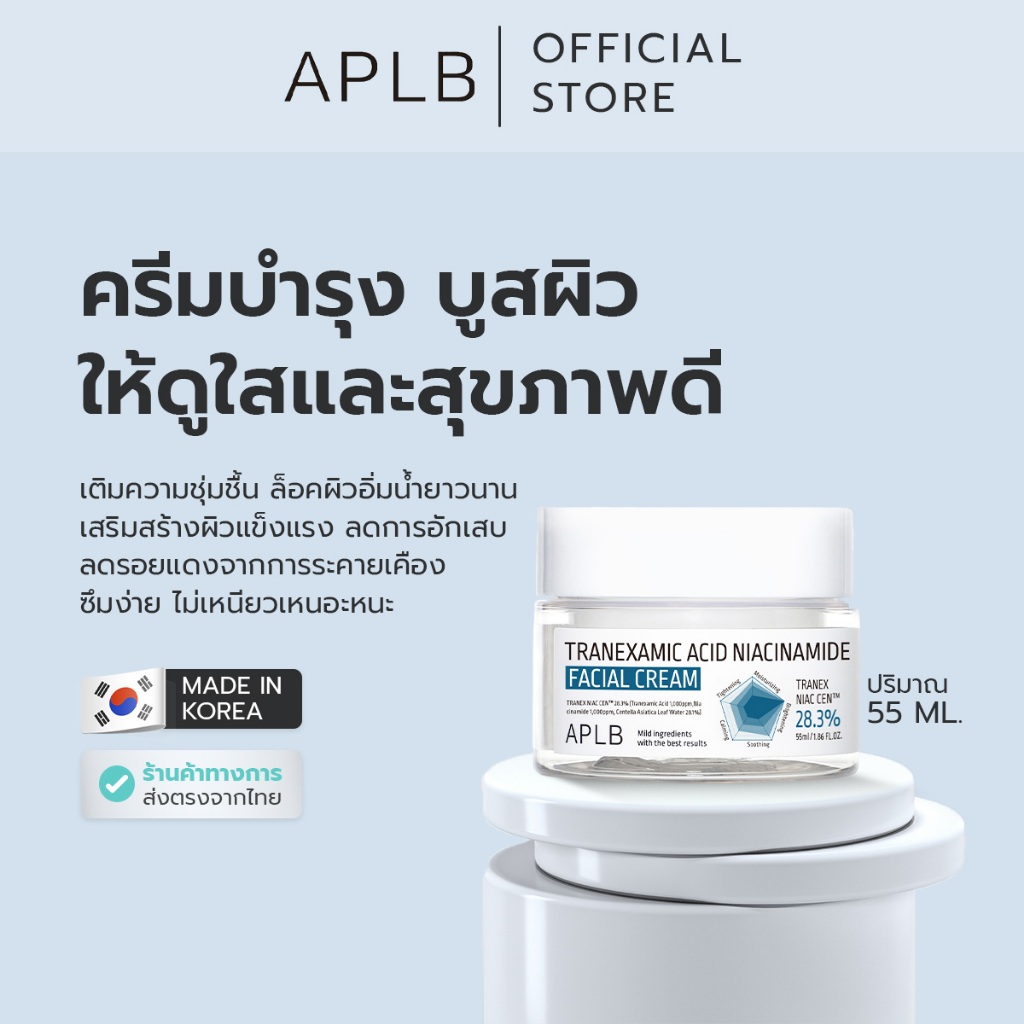APLB[ลดฝ้า จุดด่างดำ] ครีม ทรานเอกซามิก แอซิด ไนอะซินาไมด์ เฟเชียล 55ML
