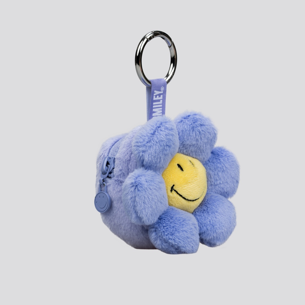 SMILEY® PURPLE DUO DAISY COIN POUCH KEY RING
