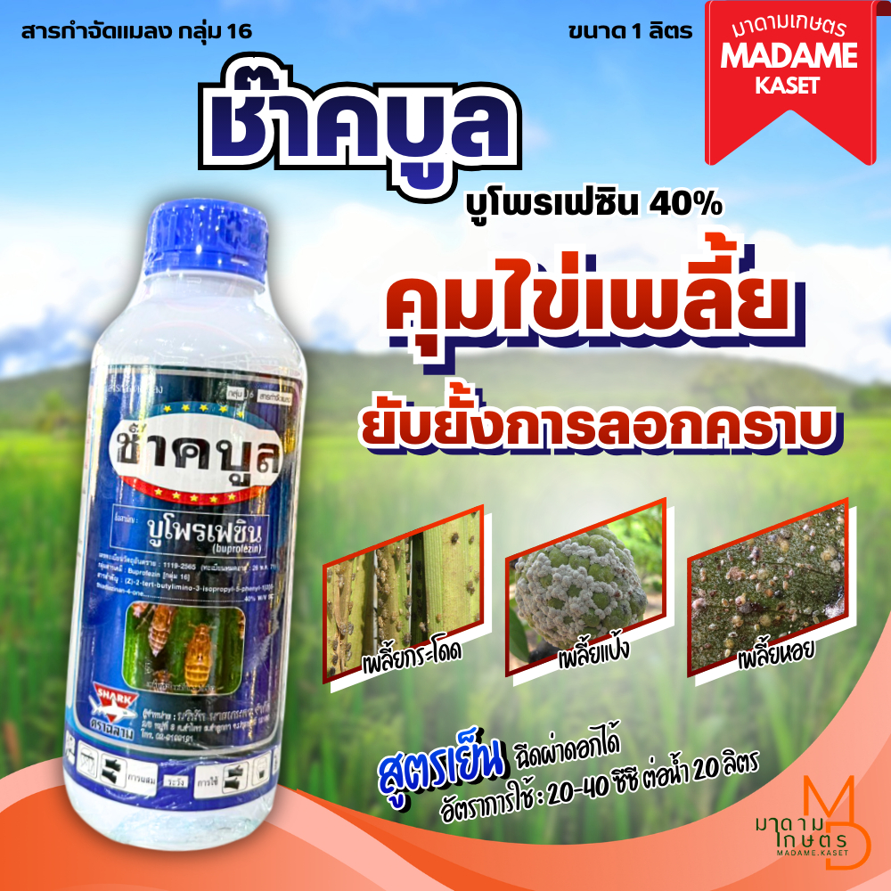 ช๊าคบูล (บูโพรเฟซิน 40%) คุมไข่เพลี้ยฆ่าตัวอ่อน เพลี้ยกระโดดสีน้ำตาล เพลี้ยจั๊กจั่น เพลี้ยอ่อน 1 ลิตร