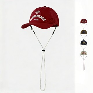 Halo studio พร้อมส่ง🔥หมวกเบสบอลแบบผูกเชือกสไตล์อเมริกัน ปักล…