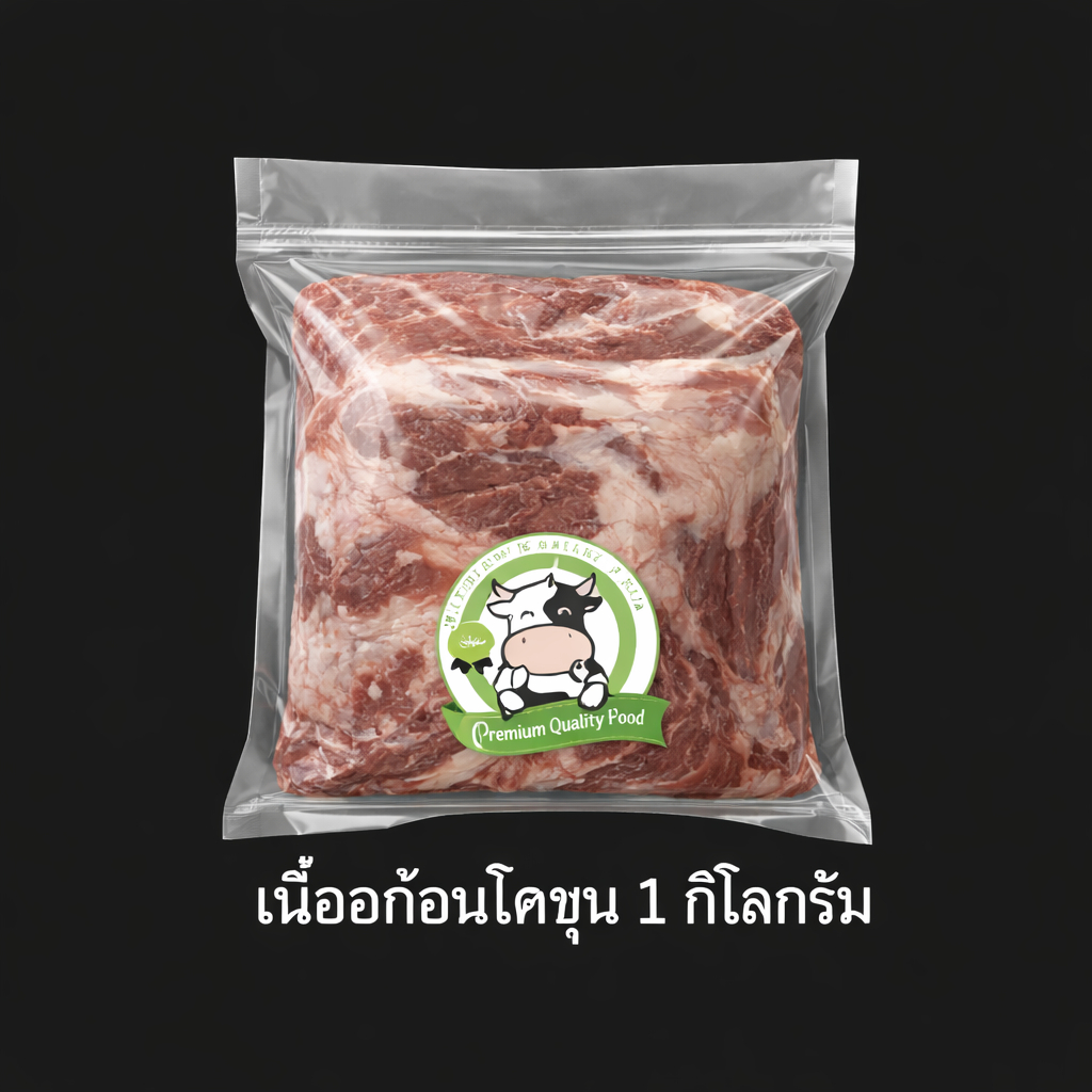 เนื้อก้อนโคขุน 1 kg. มีคืนค่าส่งบางพื้นที่ สด สะอาด ❌ไม่ใส่สี ❌ไม่ใส่ดินประสิว ❌ไม่ใส่สารกันบูด ฮาลาล💯%