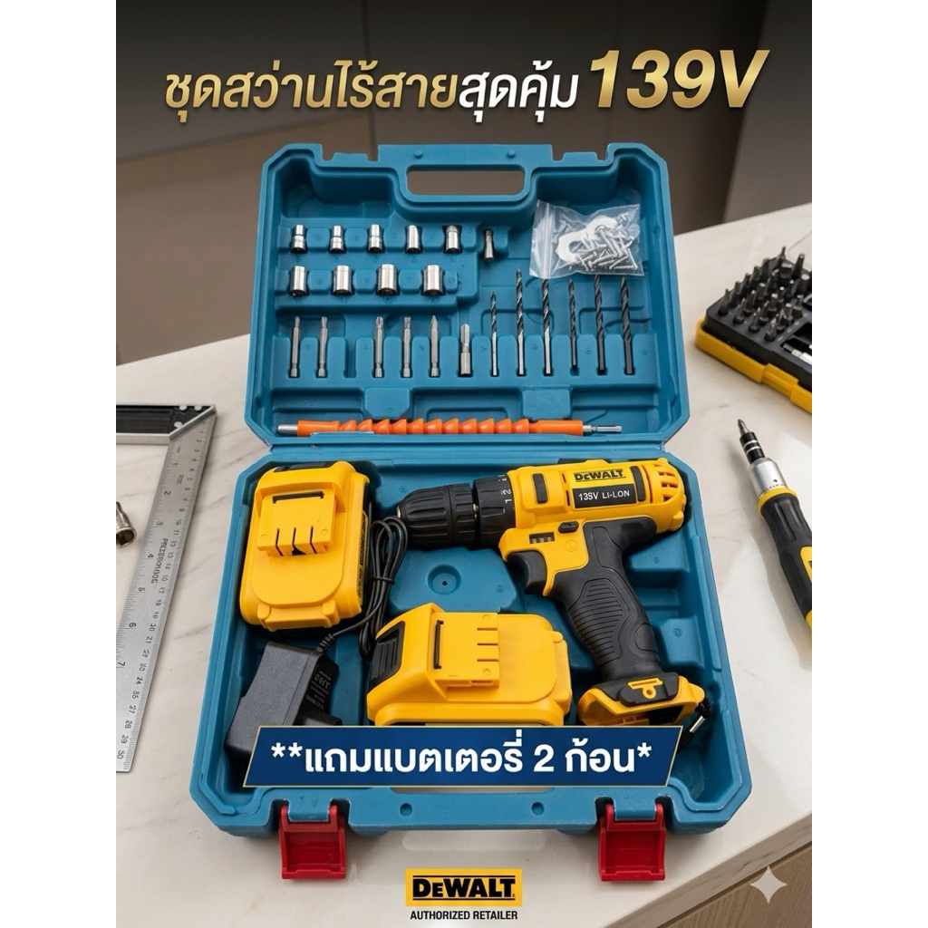 สว่านไร้สายDewalt สว่านแบต 139V