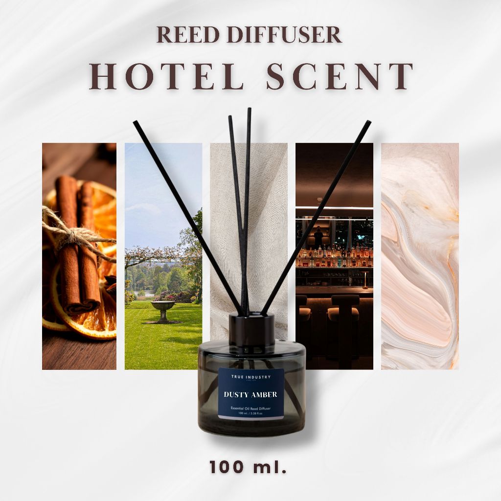 ก้านไม้หอมปรับอากาศกลิ่นโรงแรม 100 ml (Hotel Collection Reed Diffuser) ฟรี ก้านไม้ไฟเบอร์ 6 ก้าน