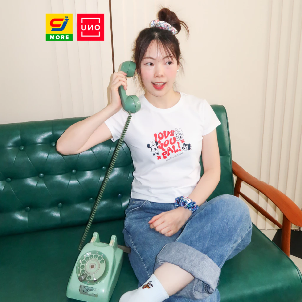 UNO เสื้อยืด Baby Tee Mickey&Friends ลิขสิทธิ์แท้