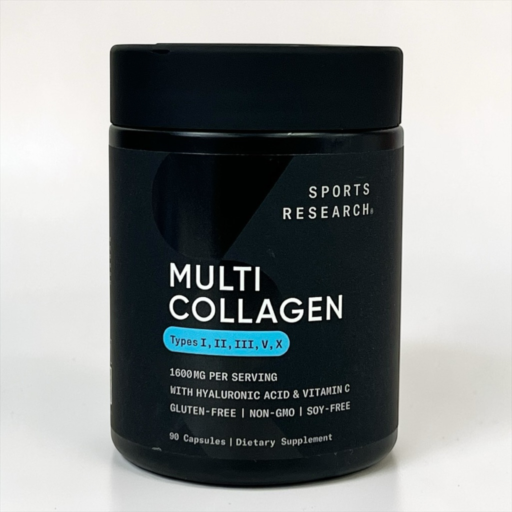 Sports Research Multi Collagen 1,600 mg ขนาด 90 Capsules (ขวดดำ)