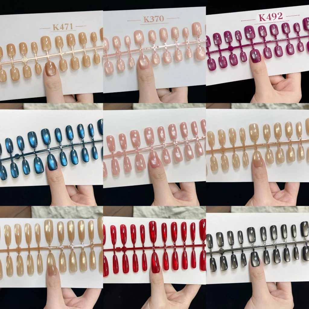 เล็บปลอมสีลูกแก้วฟรีไซส์เซต 30 ชิ้น แถมฟรีเซตกาวติดเล็บ เล็บเจลสำเร็จรูปโทนสีทอง มีหลายความยาวหลายทรงให้เลือก