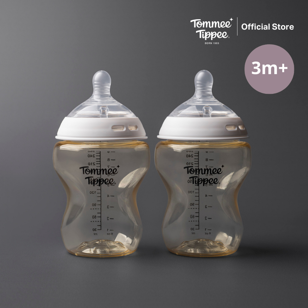 Tommee Tippee ชุดขวดนม PPSU 260ml ขวดสีชา ทนความร้อน 180C - 2PK รูปที่ 5