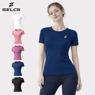 SELCS เสื้อยืดออกกำลังกายผู้หญิง ทรงสวยเข้ารูป ผ้ายืดหยุ่นได้ดี ระบายอากาศ แห้งเร็ว Size S-XXL L75