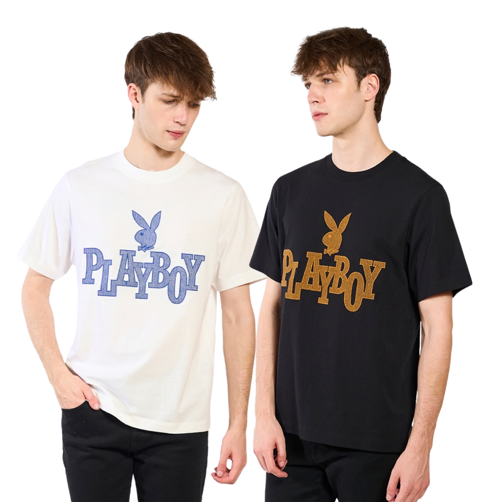 PLAYBOY   เสื้อผ้าผู้ชาย/เสื้อ/เสื้อยืดสีขาว รุ่น P1MT265TB009