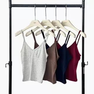 Atipashop - Elva V Tank เสื้อสายเดี่ยวคอวี ผ้าเรย่อน ใส่สบาย