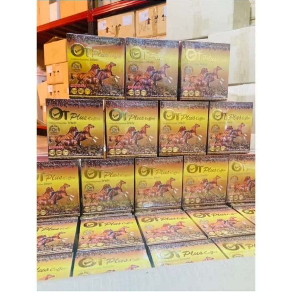 OT PIUS COFFEE กาแฟปรุงสำเร็จชนิดผงโอทีพลัส (กาแฟพลังม้า) 1กล่องทบรรจุ10ซอง