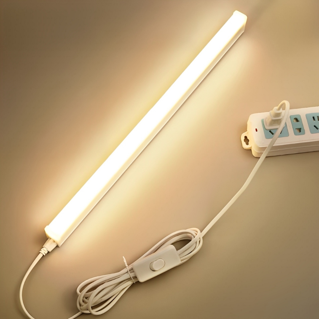 OOKAS หลอดไฟ LED ไฟติดผนัง แถบไฟ ไฟติดห้องนอน สายไฟพร้อมสวิตช์ สว่างมาก ติดตั้งง่าย ใช้ในบ้าน/ร้านค้า