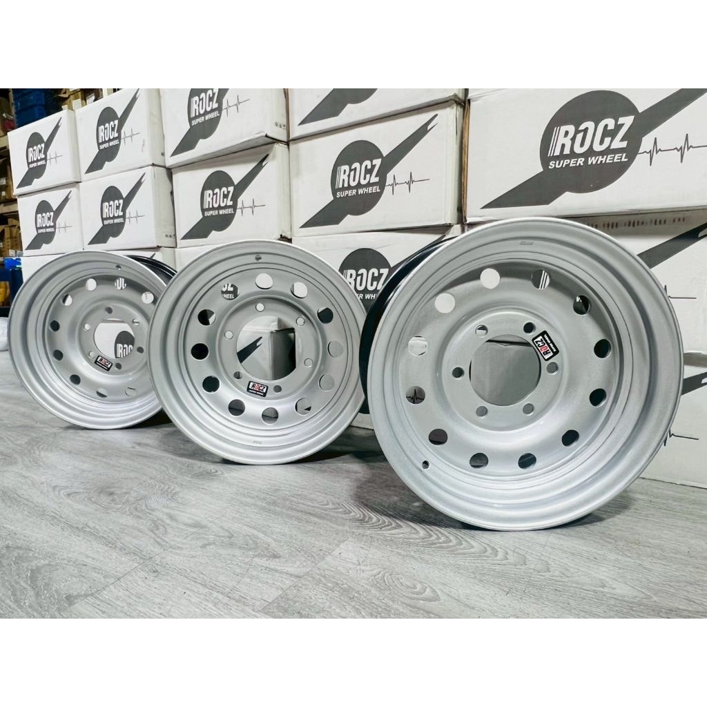 ล้อกระทะเหล็กบรรทุก (ROCZ) 5และ6 รู ขอบ15กว้าง7 (vigo/revo/dmax/ELF) รับน้ำหนักได้1500kg/วง (ราคาต่อ
