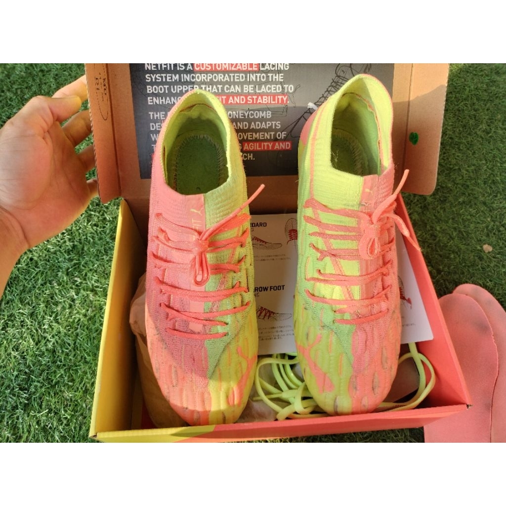 ขายสตั๊ด PUMA Future 5.1 netfit FG/AG OSG สีส้มเขียว Limited EURO 2020 มือสอง ไซส์ 41/260