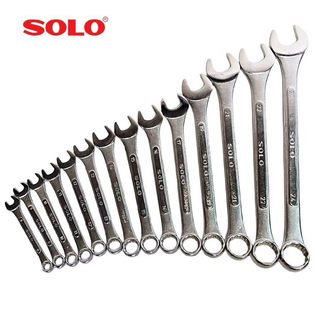 ** ของแท้ 100% ** [1 ชิ้น] SOLO ประแจ เบอร์ 8-24 mm. ใช้ ขัน คลายน็อต สกรู ลูกบล็อค ประแจปากตาย ประแจแหวน ประแจแหวนข้าง