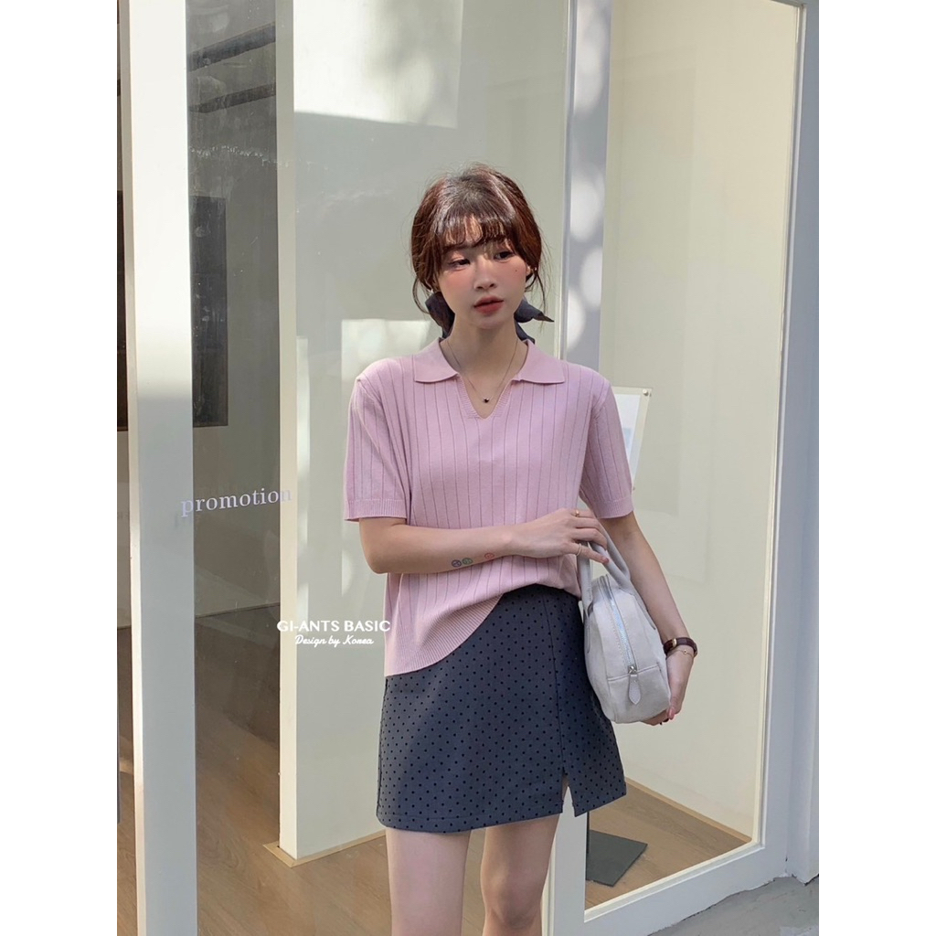 GI-ANTS เสื้อไหมพรมผ้าร่องใหญ่คอปก