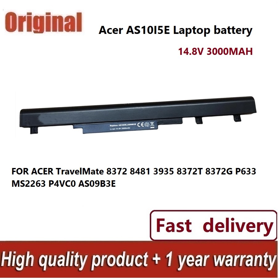 ✨Acer AS10I5E แบตเตอรี่แล็ปท็อป สำหรับ Acer TravelMate 8372 8481 3935 8372T 8372G P633 MS2263 P4VC0 