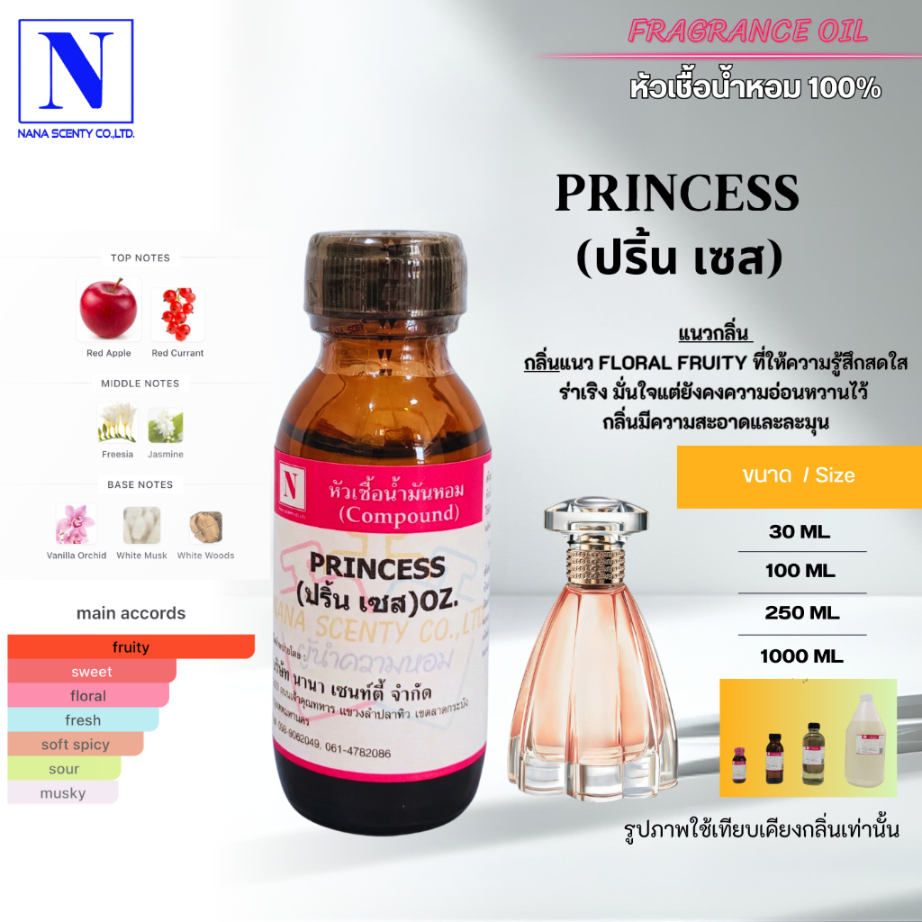 หัวเชื้อน้ำหอม 100% กลิ่นปริ้นเซส (PRINCESS)