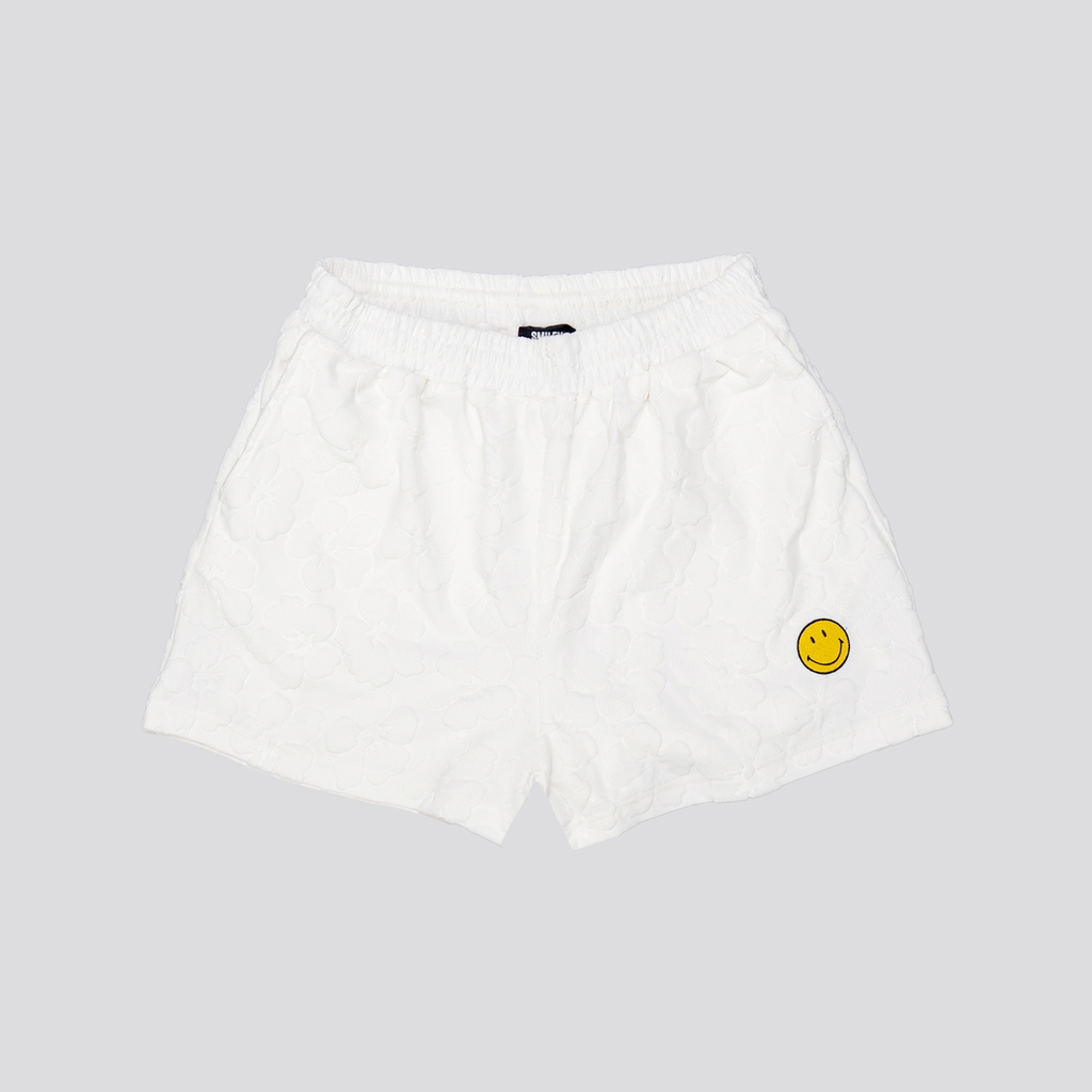 SMILEY® WHITE WANDERLUST TOWEL SWEATSHORTS