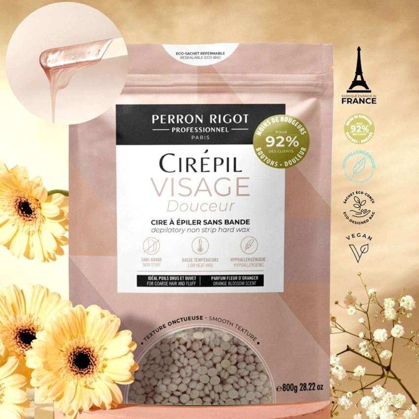 CIRÉPIL🇫🇷 Visage Douceur Hard Wax beads แวกซ์ร้อนถุง 800g.ใบหน้า คิ้ว ไรผม cirepilของแท้จากฝรั่งเศส