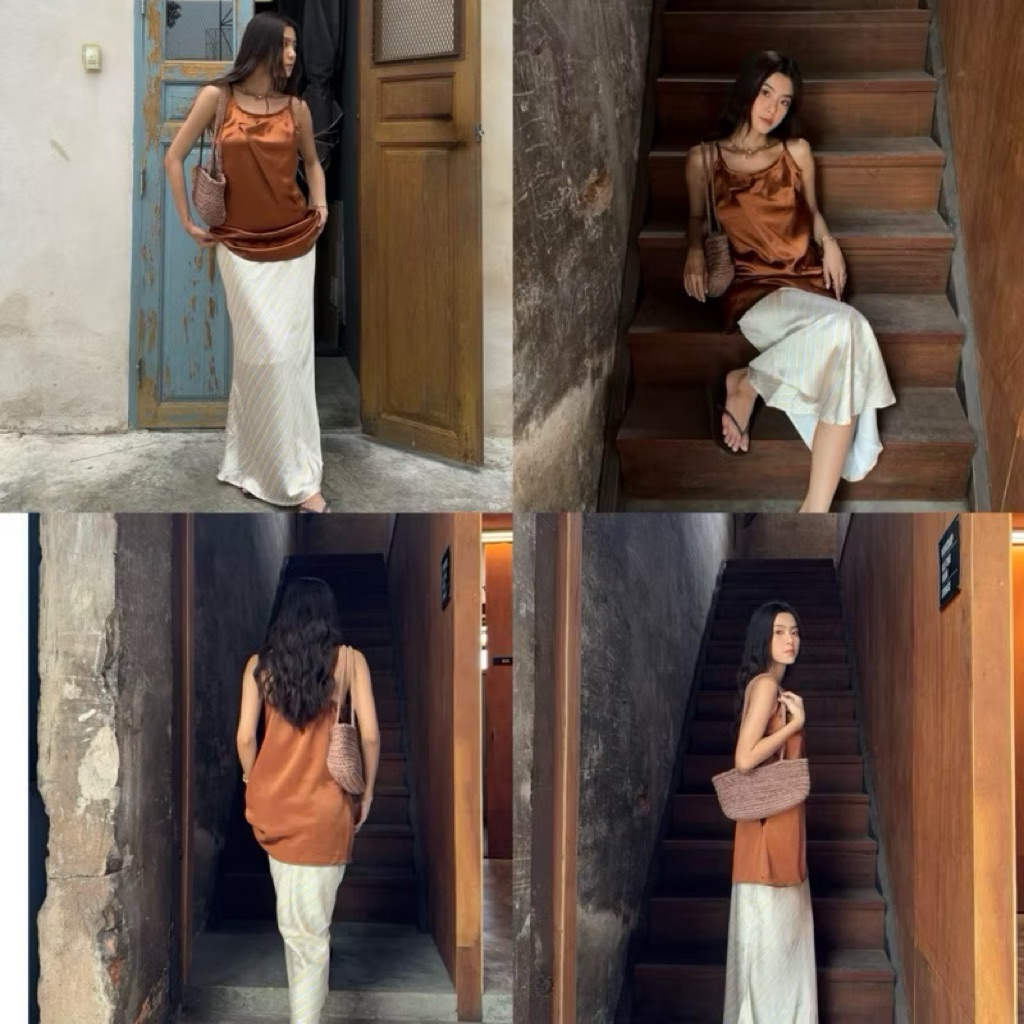 ส่งต่อ มือ1 ป้ายห้อย NAPATVOGUE - NPV SATIN TOP (เสื้อตัวยาวผ้าซาติน)