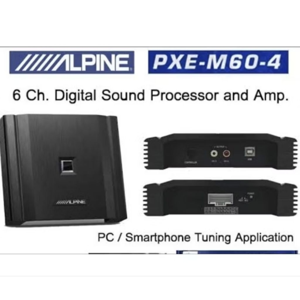 ของแท้! (DSP Amplifier) ALPINE PXE-M60-4 เครื่องปรับแต่งเสียงในรถยนต์  6 CHANNEL เชื่อมต่อ Bluetooth