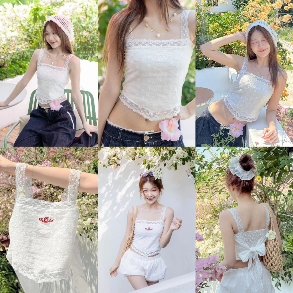 RIKA น้องกะทิ สายเดี่ยวสายลูกไม้ผูกหลัง