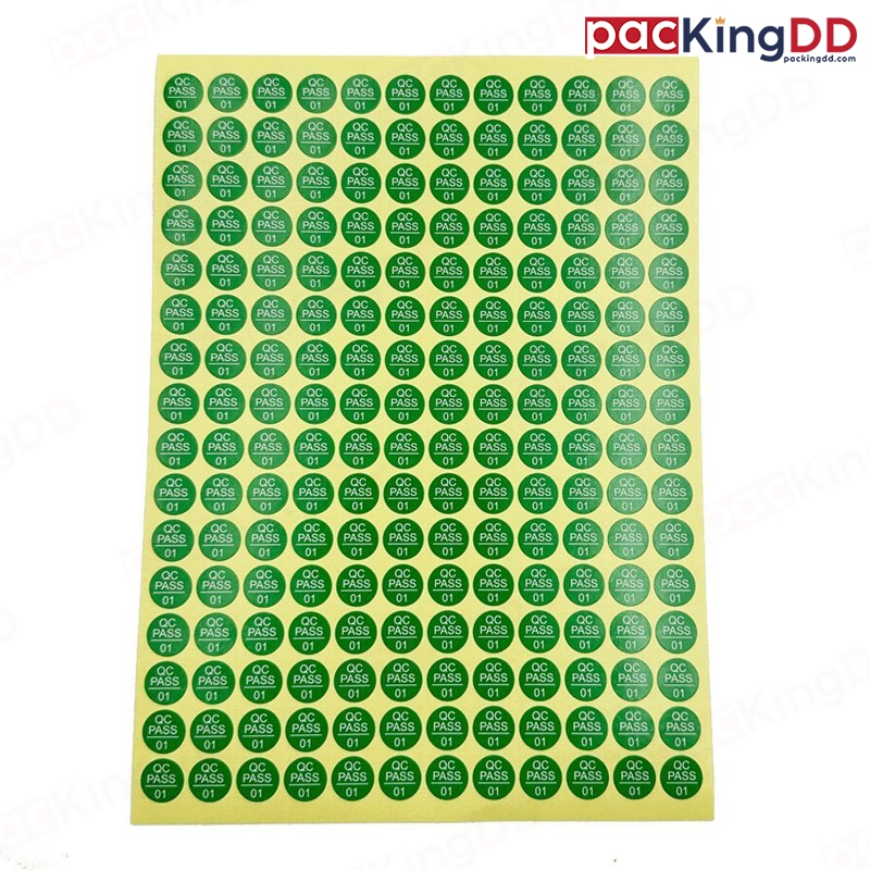 (2,880 ดวง) สติ๊กเกอร์วงกลม QC PASS สีเขียว ขนาด 1 cm. #P252GR สติ๊กเกอร์QC สติ๊กเกอร์ตรวจสินค้า