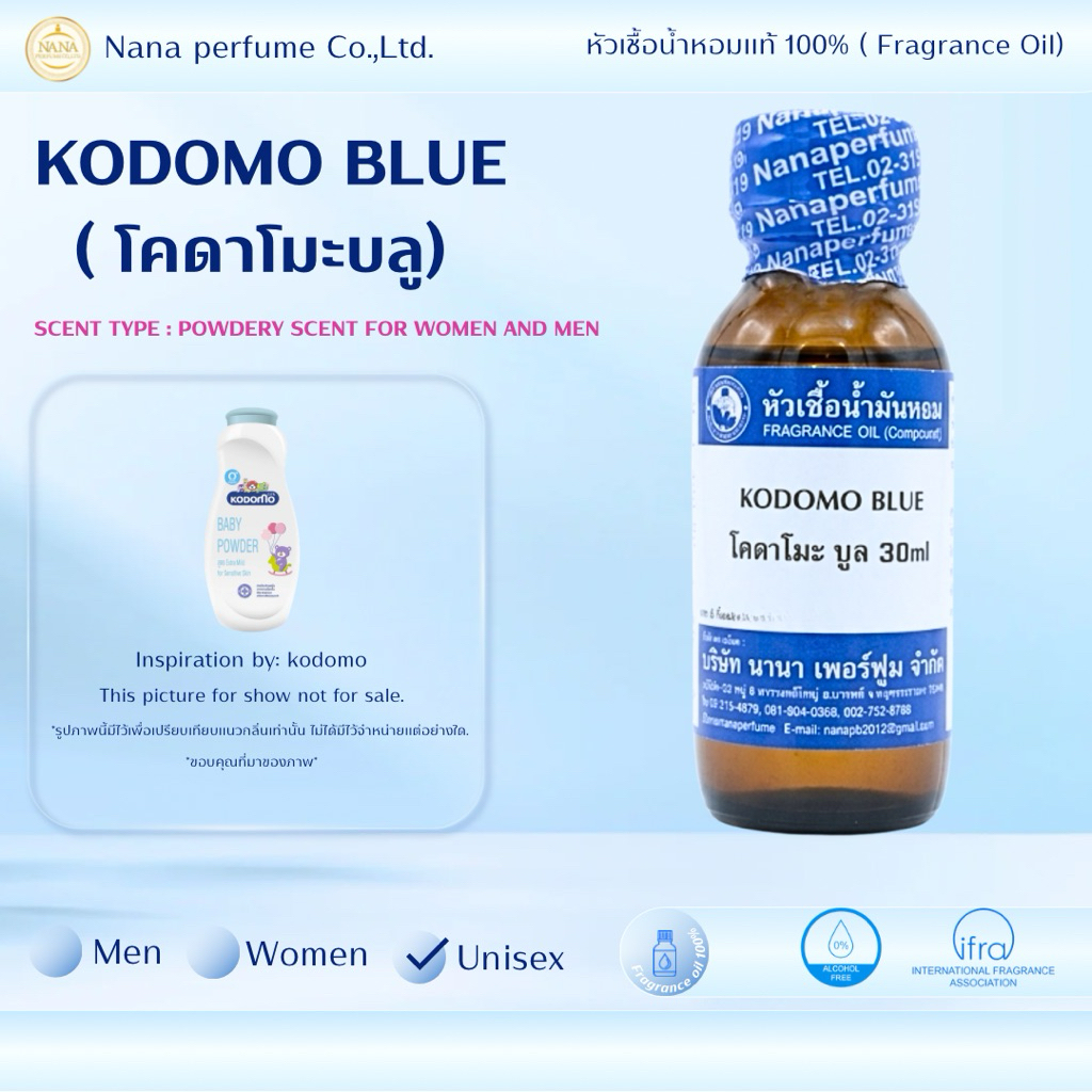 หัวเชื้อน้ำหอม 100% ขนาด30-100ml. กลิ่นช้านบลู (CHANCE BLUE)