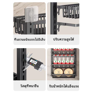 ชั้นติดผนังไม่ต้องเจาะ ชั้นวางเครื่องปรุงติดผนัง ไม่เป็นสนิม ใช้งานได้นาน ประกอบง่าย ชั้นวางติดผนังไม่ต้องเจาะ ชั้นวางขอ
