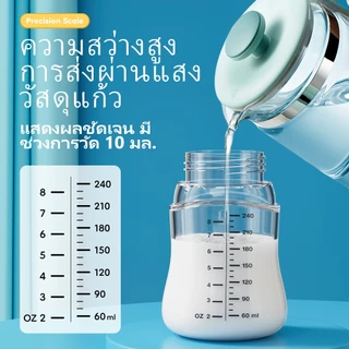 Dr.isla 2026 ขวดนม ขวดนมแก้ว 3oz/5oz/8oz ขวดแก้วเด็กคอกว้าง ป้องกันอาการโคลิค ปลอด BPA Free GB61
