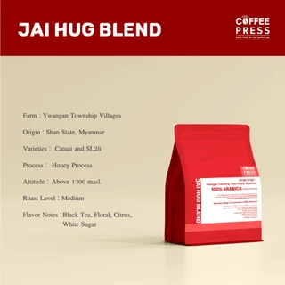 Coffee Press Duosetเมล็ดกาแฟคั่ว Arabica100% Shan State Myanmar | Classic,Jai Hug ถุงละ 250g. X 2ถุง