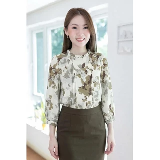 Narinari : MT0431 Ruff Collar Pintuck Blouse