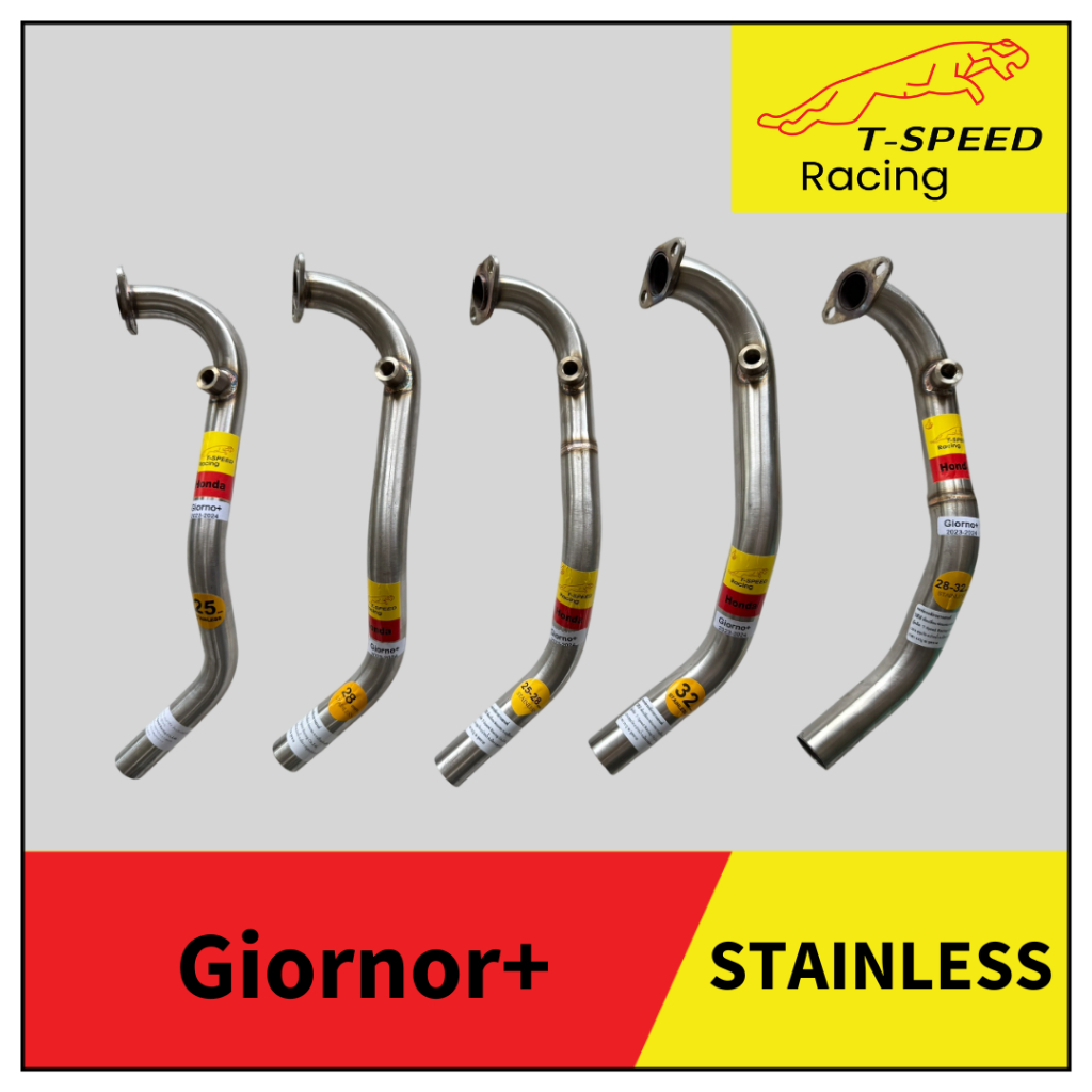 [ฟรีประเก็นปากท่อ] คอท่อ Honda Giorno+ Year 2023-2026 สแตนเลส 304 Size 25/ 25-28/ 28/ 28-32 mm.