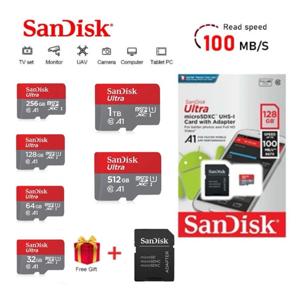 การ์ดหน่วยความจำ SanDisk Extreme Pro microSDXC ความเร็วสูง ทนทานต่อสภาพอากาศ