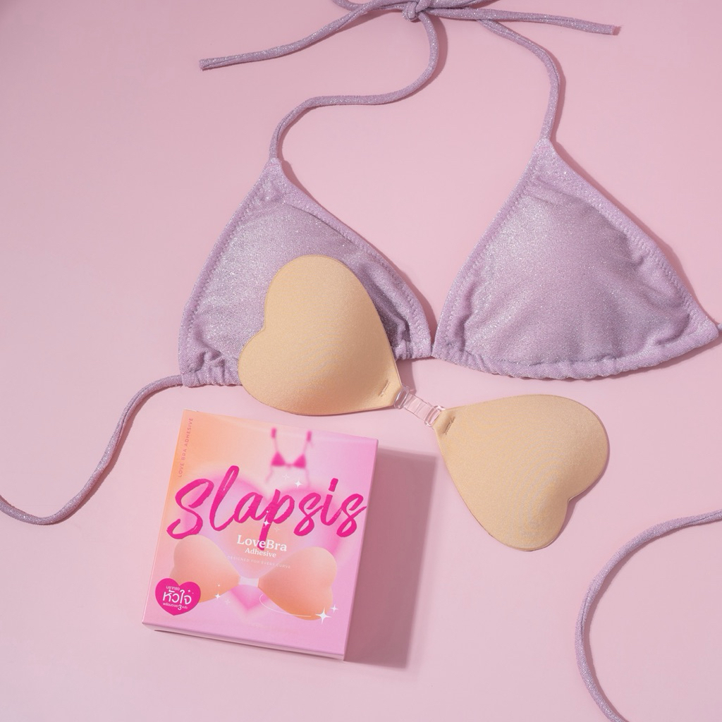 Slapsis บราหัวใจ BR005 สำหรับสวมใส่กับชุดว่ายน้ำ พร้อมตะขอปรับความชิดได้ 3 ระดับ ดีไซน์เข้าทรงกับชุด