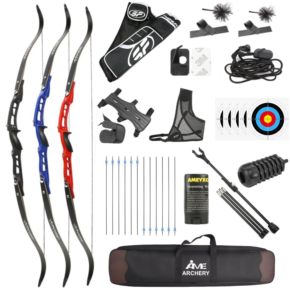 Junxing F167 66" ILF Recurve Bow, 20-40 lbs, Aluminum Riser, Glassfiber Bamboo Limbs