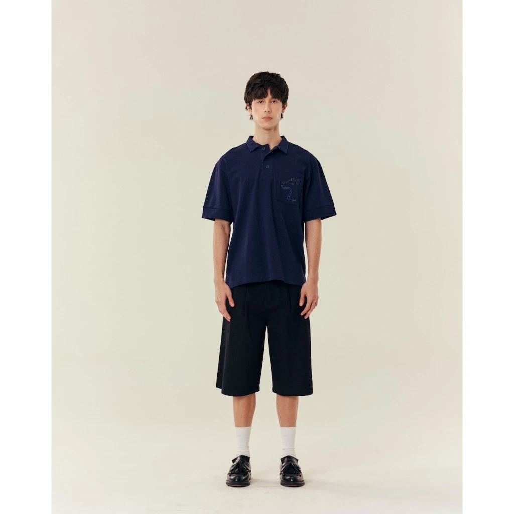 S26MD SMILEYHOUND CUT-OUT LOGO POCKET POLO