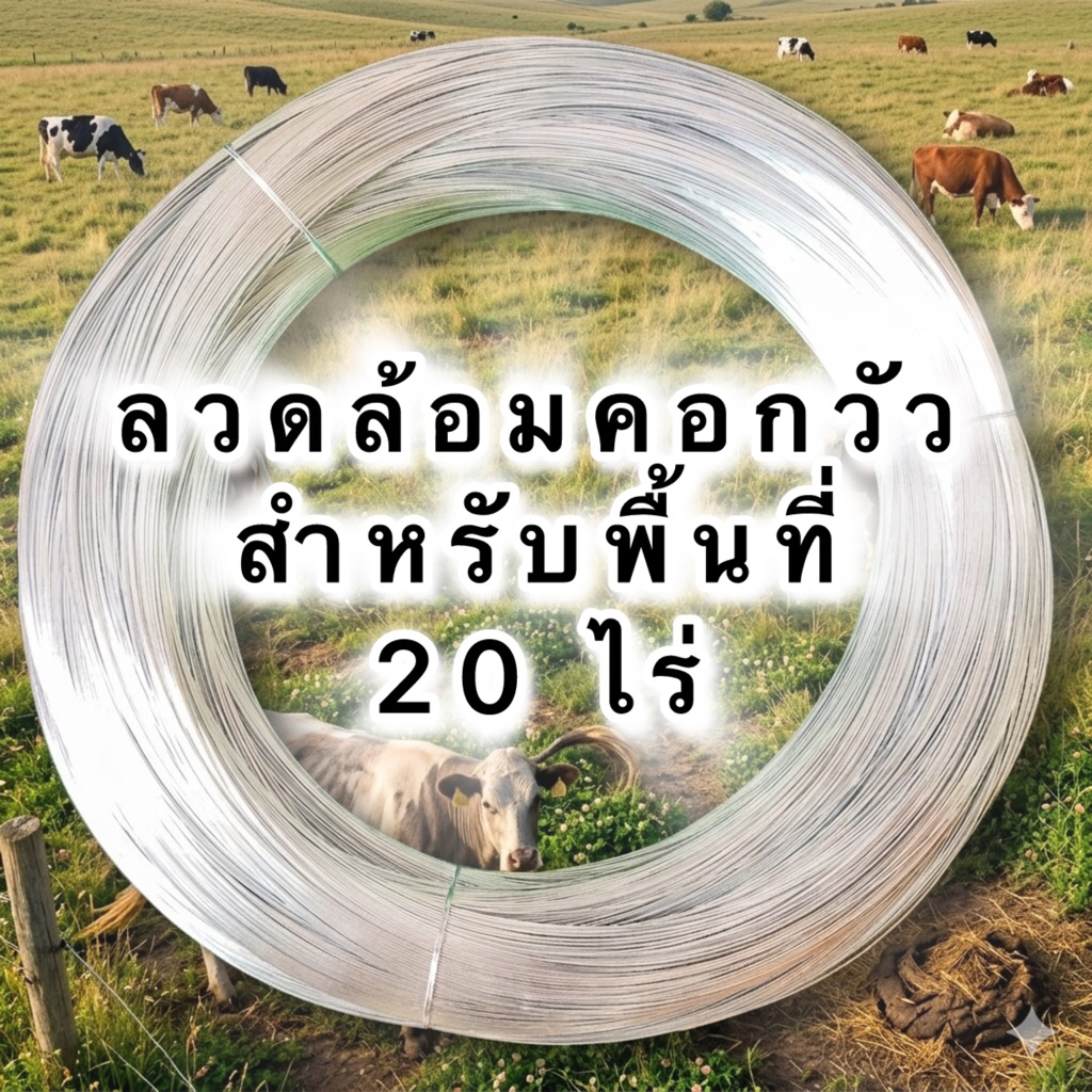 ลวดสำหรับล้อมรั้วไฟฟ้า ล้อมคอกวัว สำหรับพื้นที่ 20ไร่#18