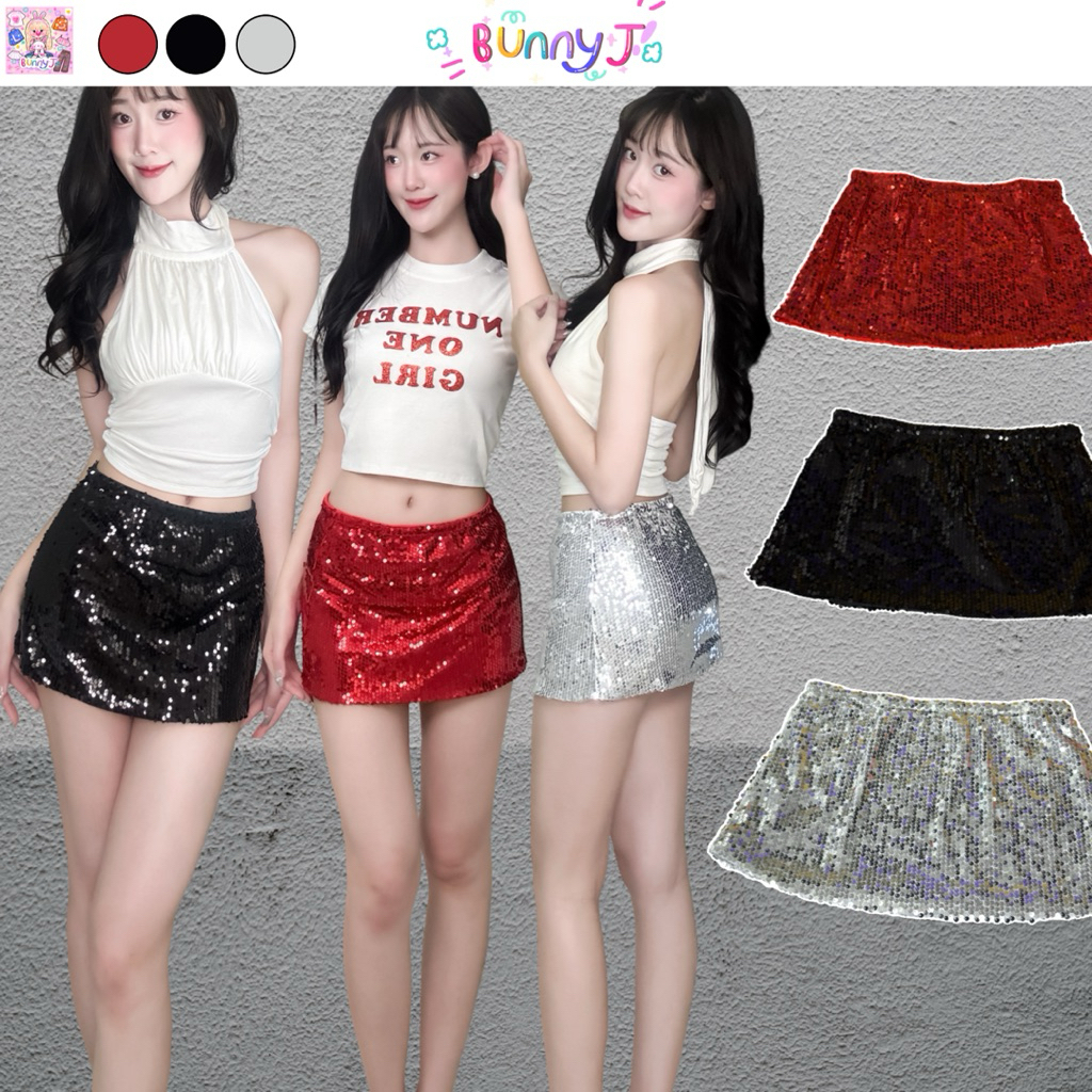 BunnyJ. 🎀Glitter MiniSkirt กระโปรงกลิตเตอร์งานCustom ไม่เหมือนร้านอื่น เอวต่ำ สวยจึ้งลุคปาร์ตี้ 💖พร้
