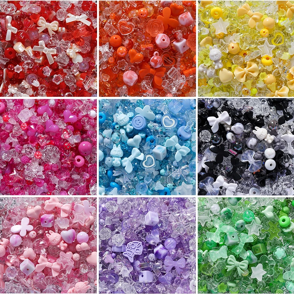 20-50 กรัม ลูกปัดอะคริลิค ลูกปัดผสมอะคริลิค คละสี สําหรับทําเครื่องประดับ DIY