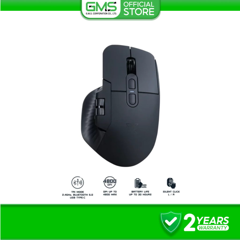 (ประกัน 2 ปี) Nubwo Gaming Mouse X213 CRONYX Tri-Mode 2.4GHz Wireless/Bluetooth 5.0/USB Type-C เหมาะสำหรับสายเกมมิ่ง