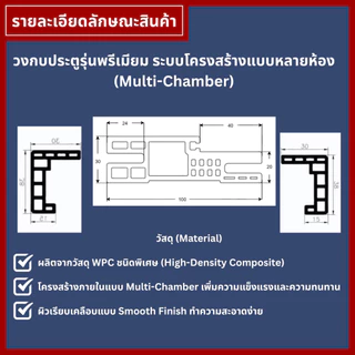 Building Pro วงกบประตู รุ่น RC100A วงกบ WPC วงกบมีซับ สามารถปรับความหนาของผนังได้ 10-12 ซม. 70x200cm 80x200cm 90x200cm