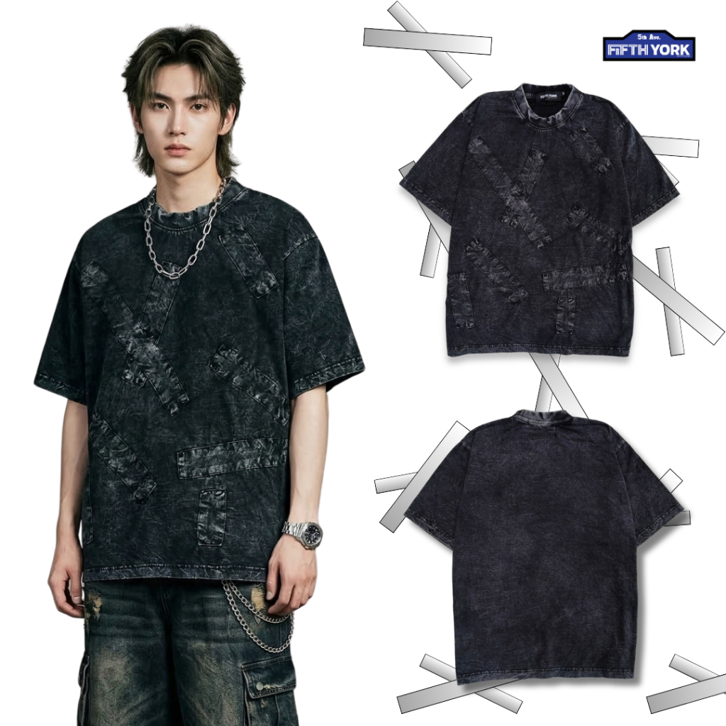 FifthYork – FADED CROSS Oversized Tee